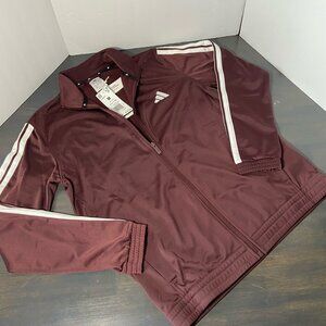 Adidas Women’s 3-Stripes Tricot Track Jacket – Aurora Ruby – Size M – NWT